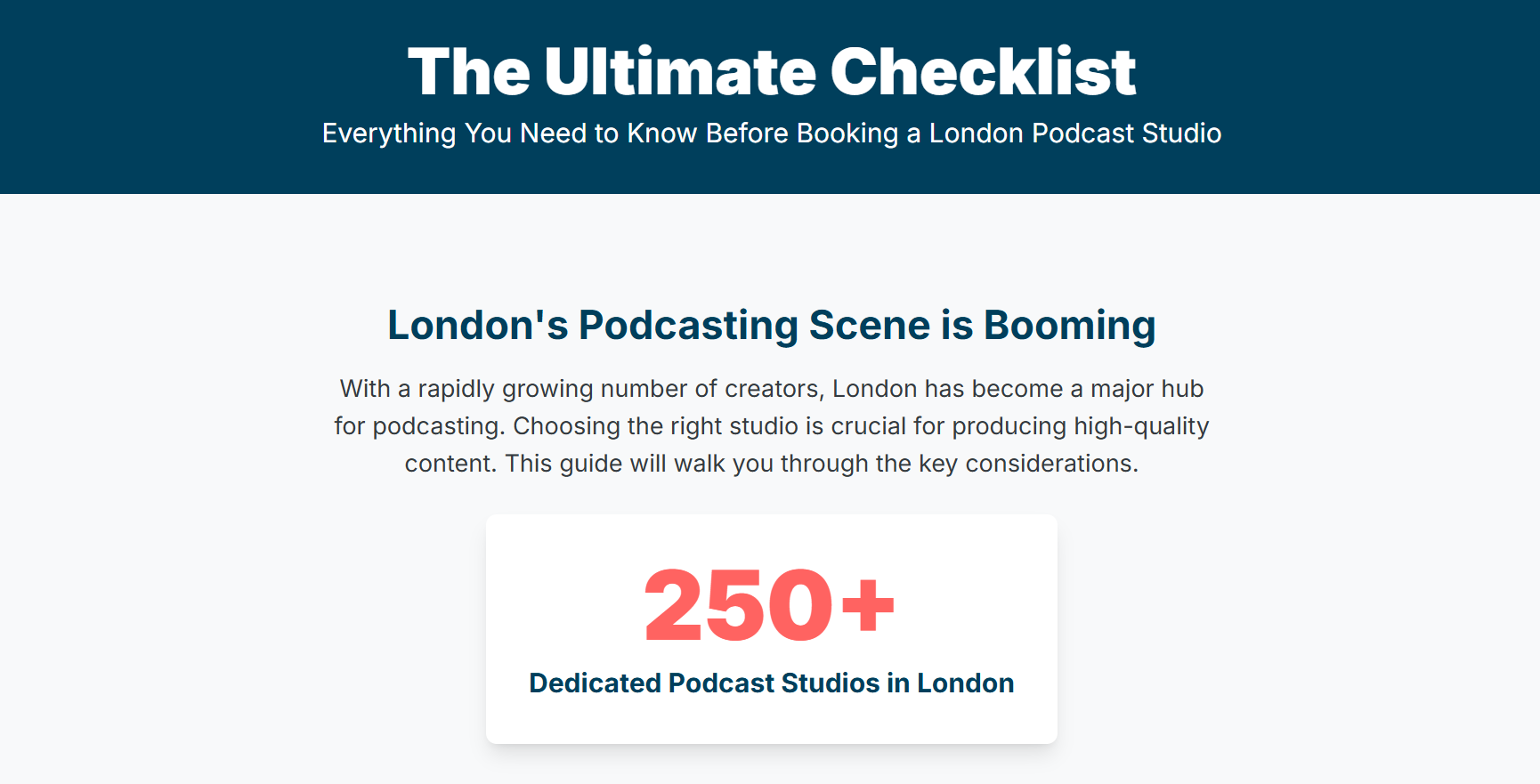 The Ultimate Checklist: Everything You Need to Know Before Booking a London Podcast Studio - 1