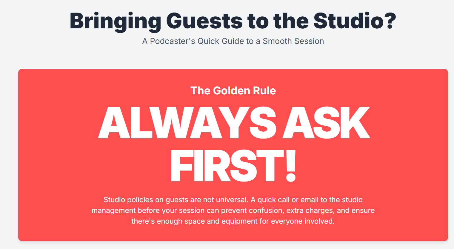Can I bring guests to visual podcast studio London? - 1
