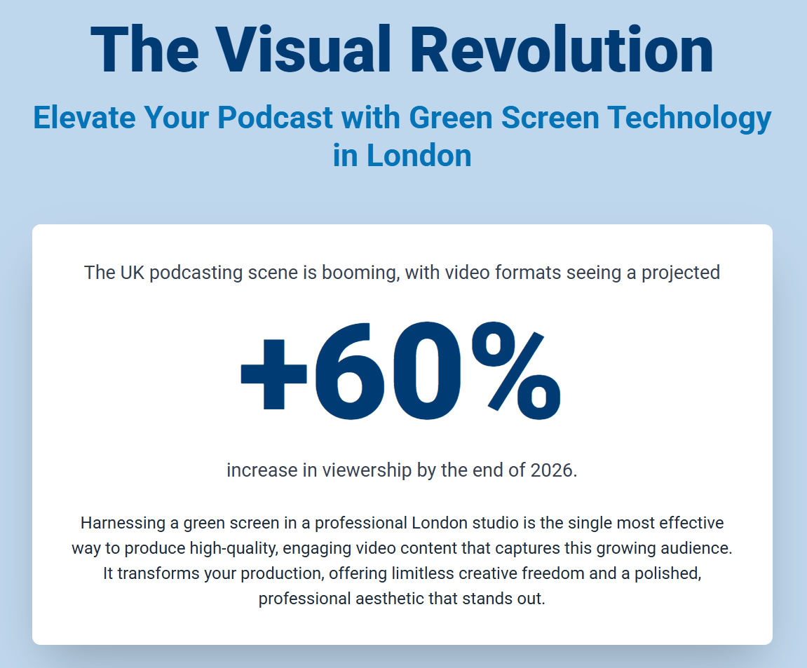 Unleash Your Creativity: Using the Green Screen in a Podcasting Studio London. - 11