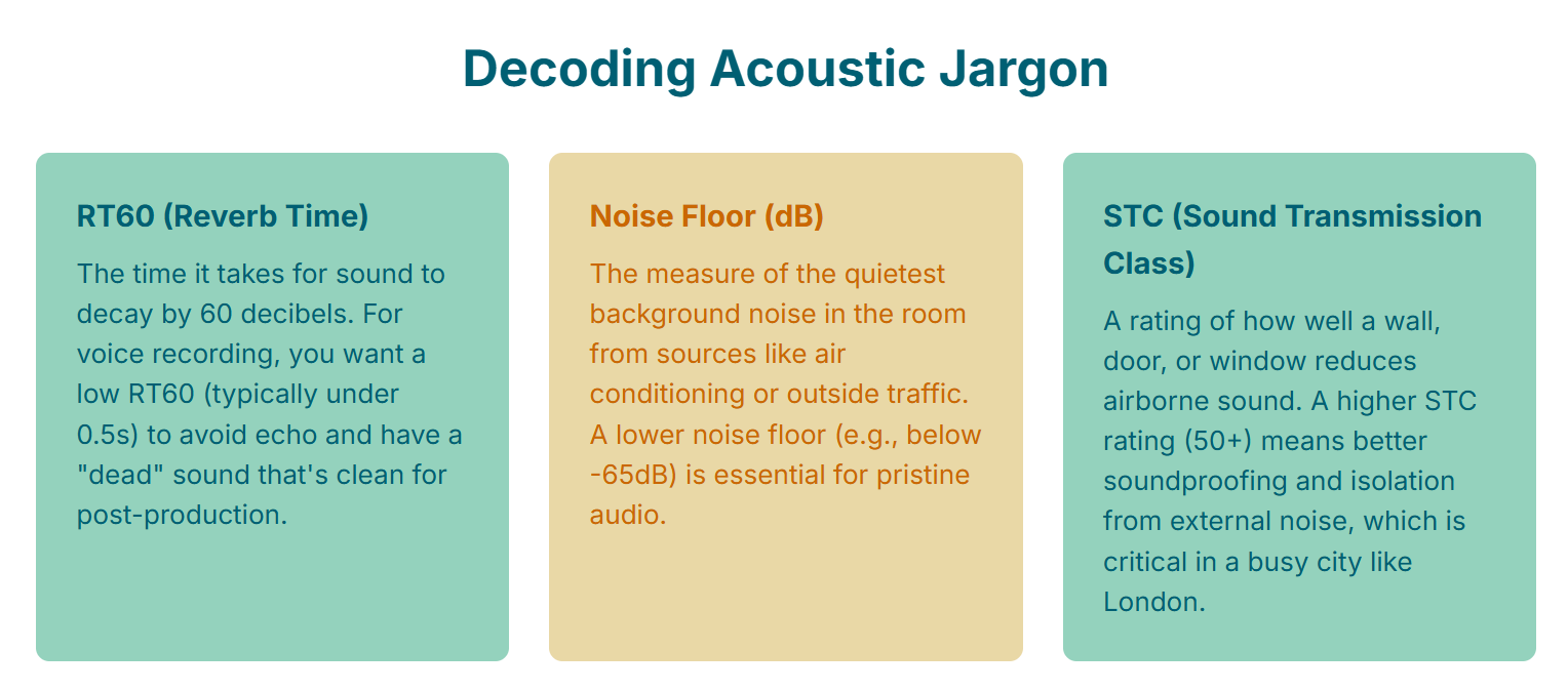How can I verify the sound quality and acoustics of a London podcast studio before booking? - 14