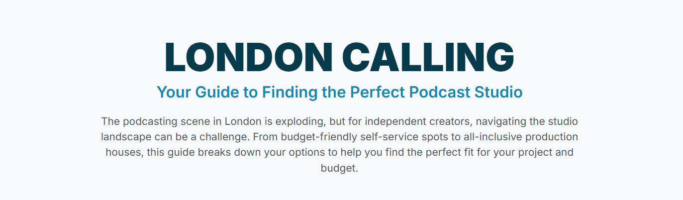 Affordable Podcast Studios Options for Independent Creators. - 1