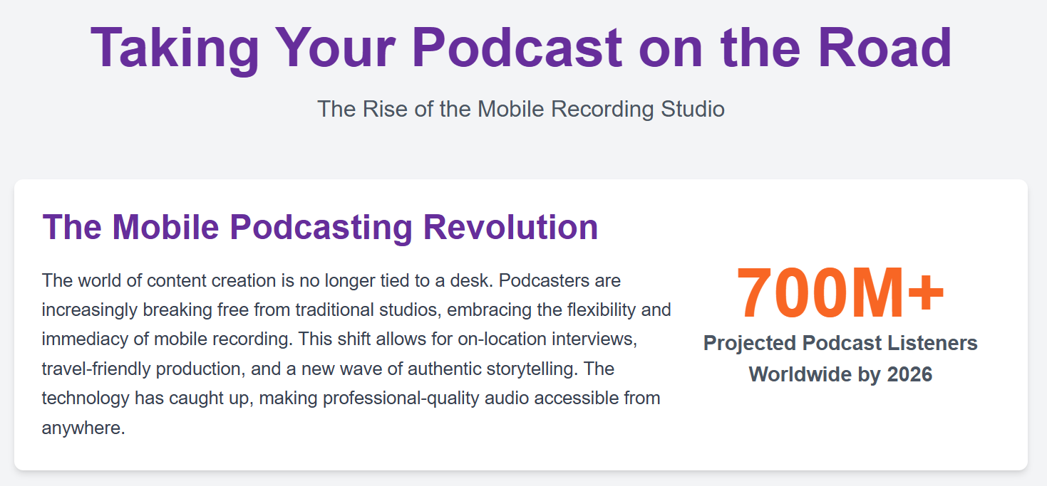 Mobile Recording Studios Taking Your Podcast on the Road - 1