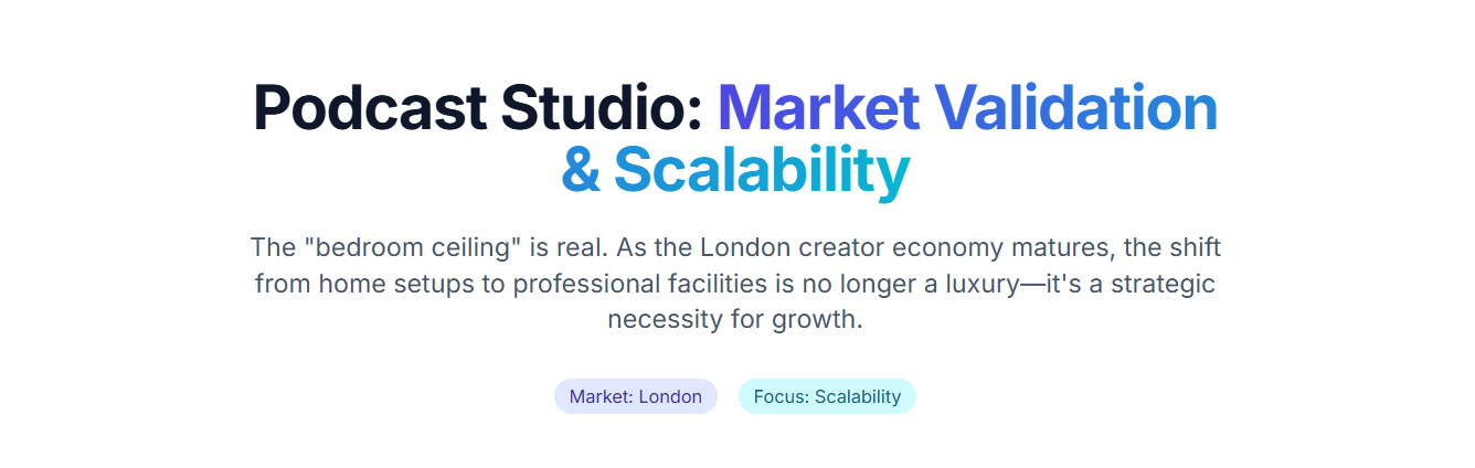Title: Podcast Recording Strategic Analysis: Podcast Studio: Market Validation and Scalability - 1