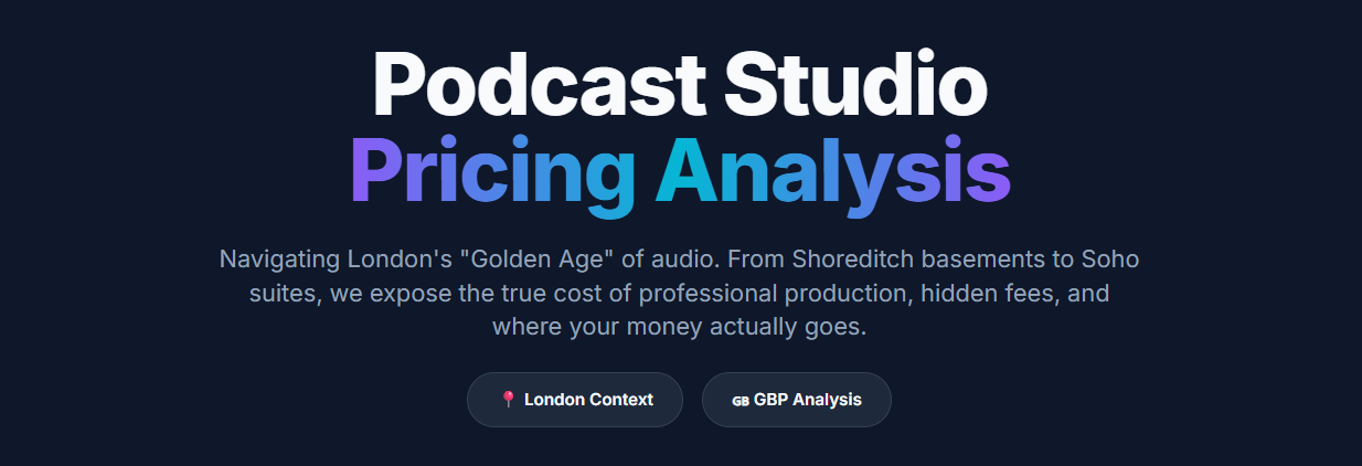 Podcast Recording Studio Analysis: Pricing Models and Hidden Costs - 1