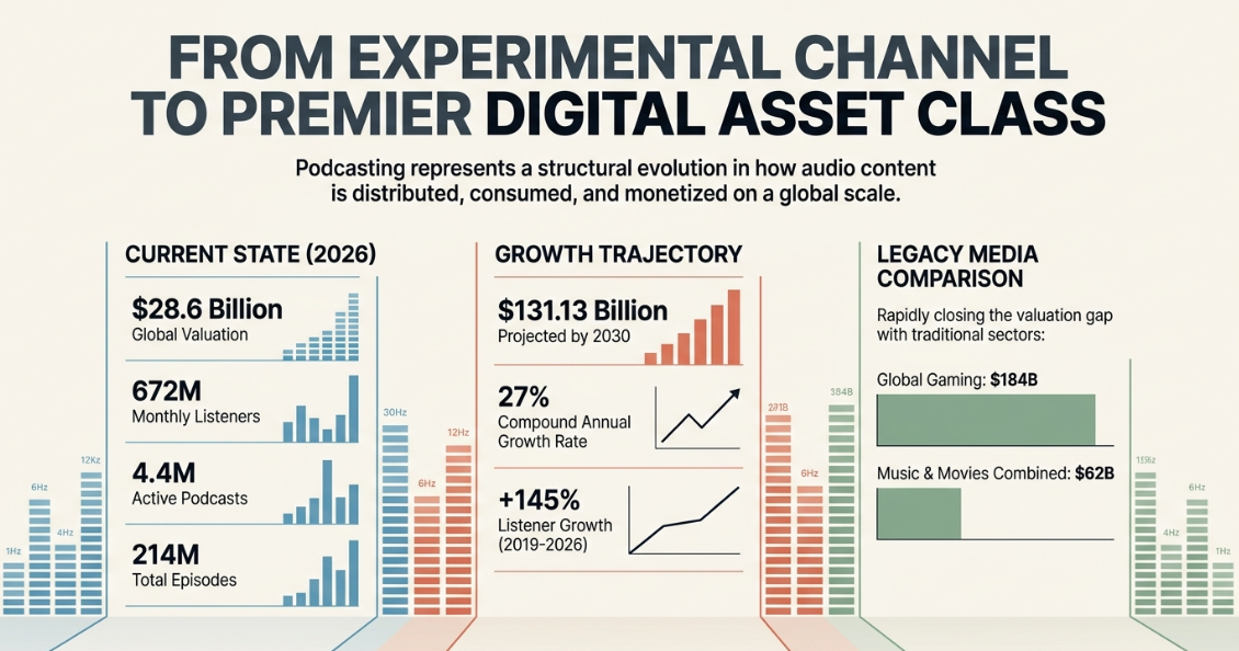 podcast-marketing: The Macroeconomics and Evolution of the 2026 Podcast Landscape - 1