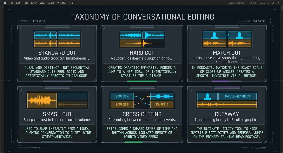 Video Engineering in a Professional Podcast Post-Production: Cutting: Transitions and Edit Categories - 5