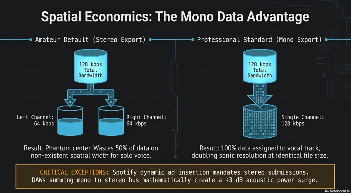 Audio Execution for a Professional Podcast: File Formats and Settings: Compressed and Uncompressed File Formats: Stereo vs. Mono - 6