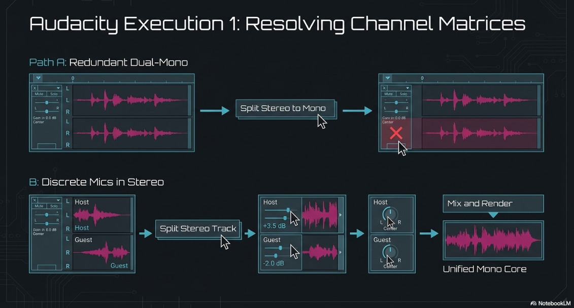 Audio Execution for a Professional Podcast: File Formats and Settings: Compressed and Uncompressed File Formats: Choosing Stereo or Mono in Audacity - 9