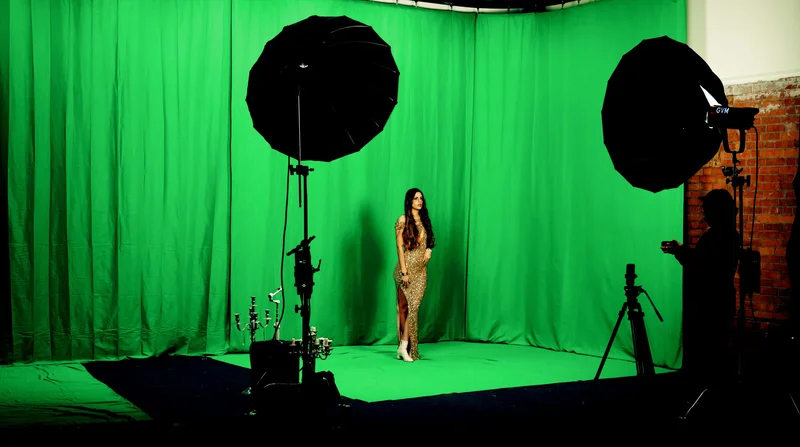 Large green screen studio in London at Finchley Brick Stage – premier warehouse chromakey for TV commercials music videos and live events